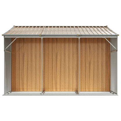 vidaXL Garden Shed Light Brown 277x279x179 cm Galvanised Steel 6
