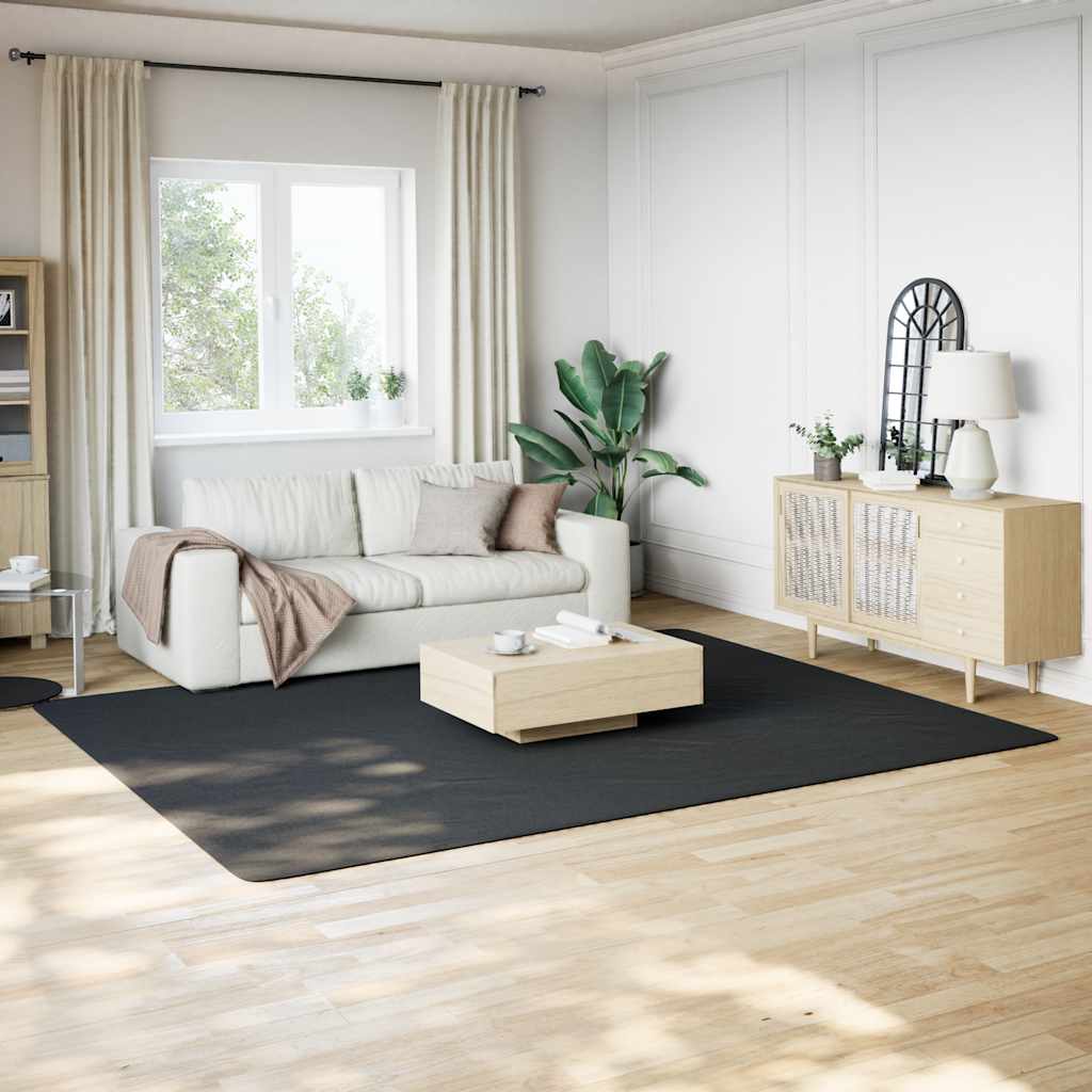 Shaggy Rug Polyester Width 240 cm Black 305 cm