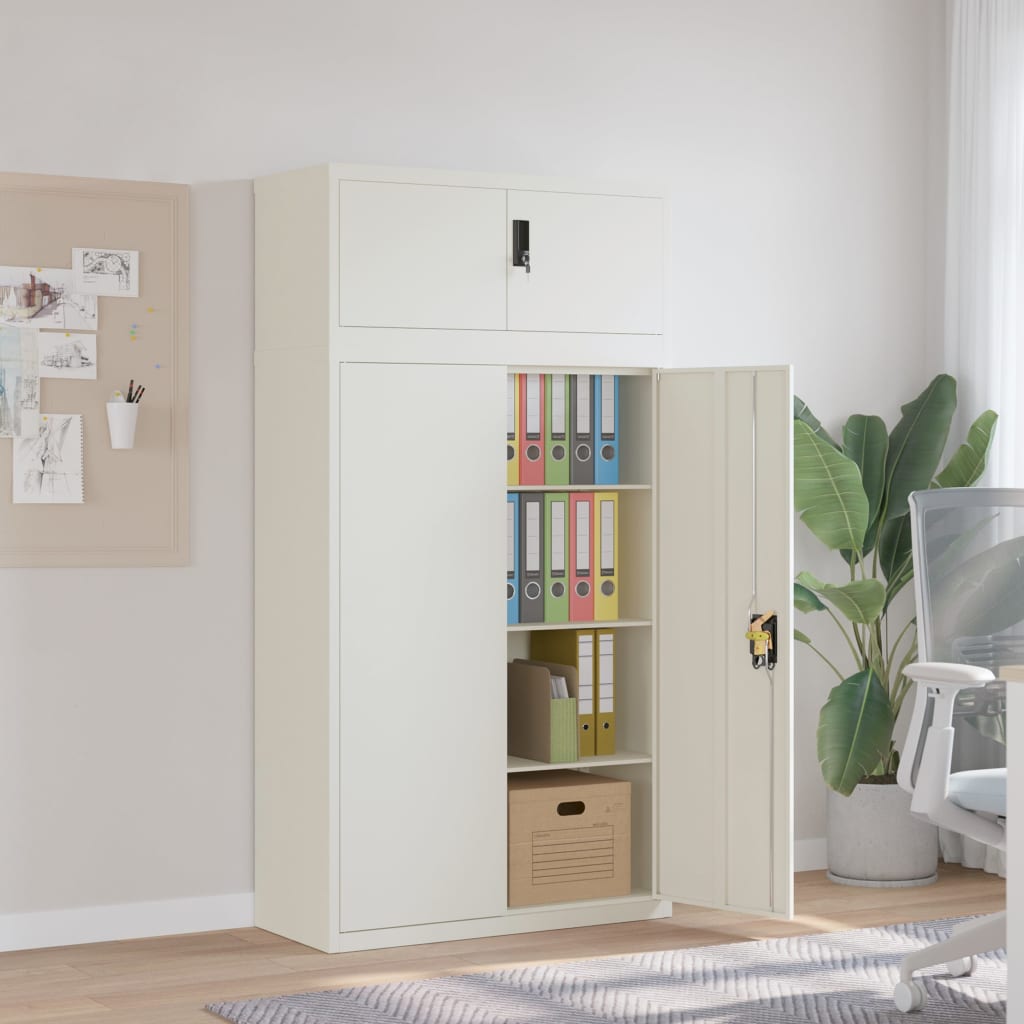 vidaXL File Cabinet White 90x40x180 cm Steel 1