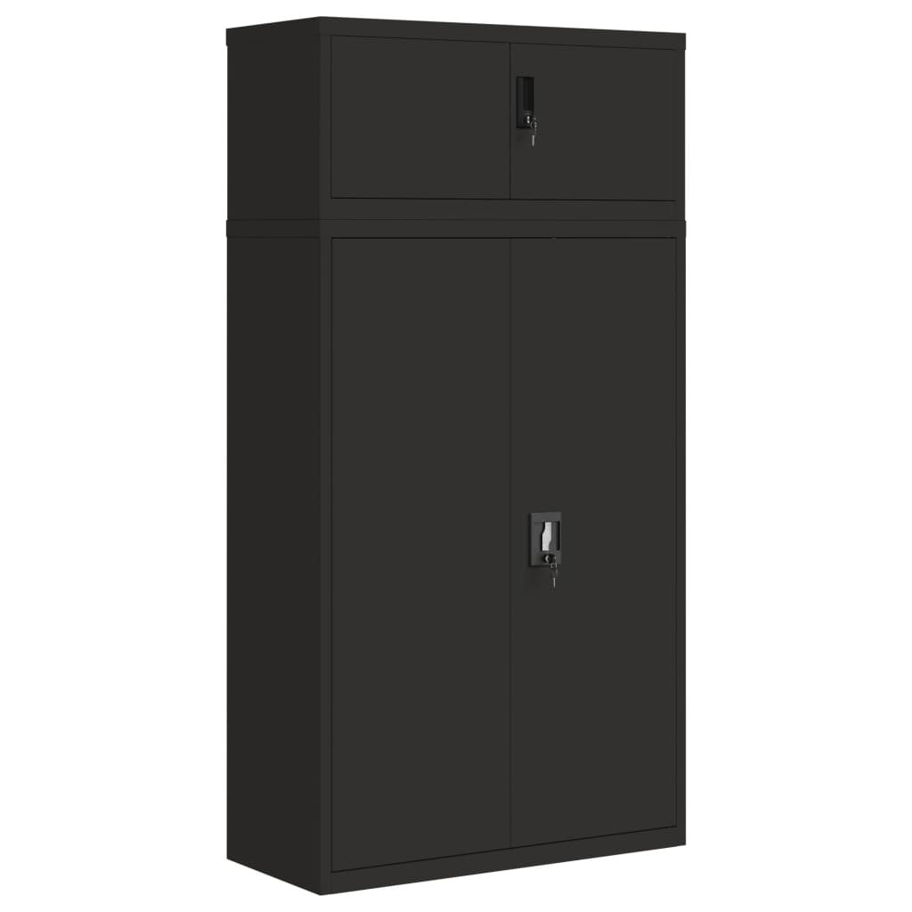 vidaXL File Cabinet Black 90x40x180 cm Steel 2