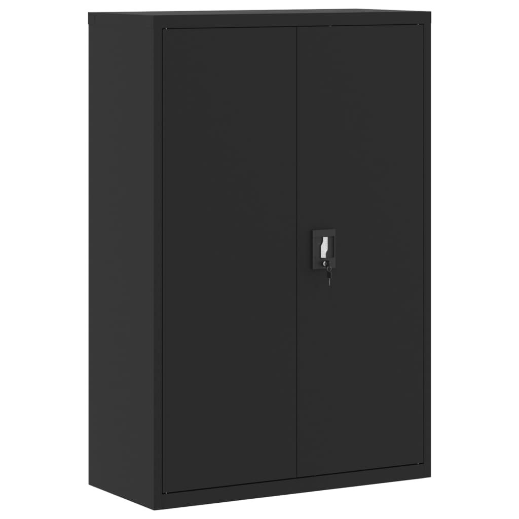 File Cabinet Steel Black 90 x 40 x 180 cm
