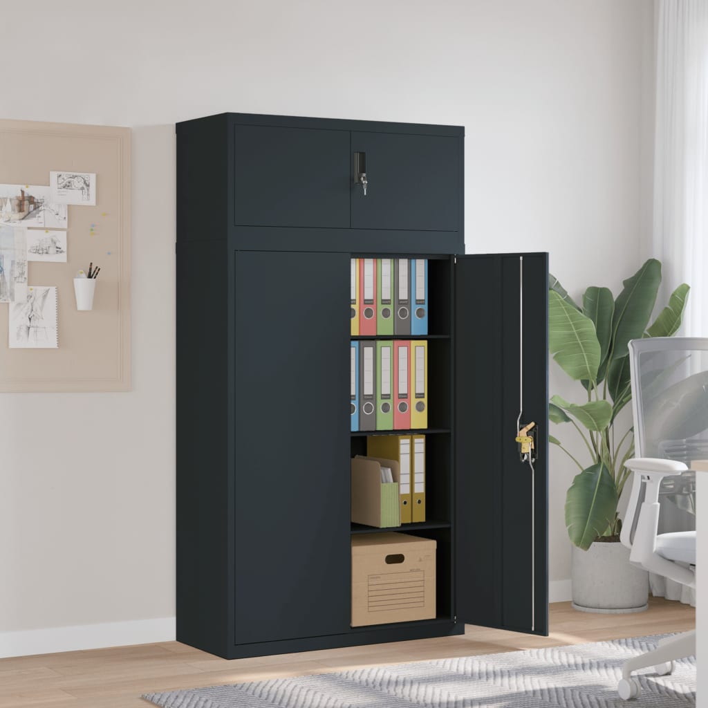 vidaXL File Cabinet Anthracite 90x40x180 cm Steel 1