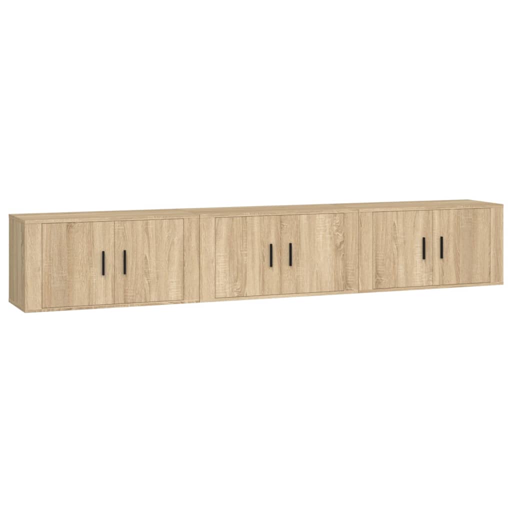Wall-mounted TV Cabinet Set 80x34.5x40 cm 3 pcs Sonoma oak