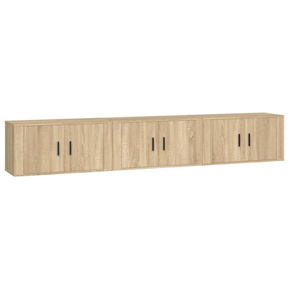 Wall-mounted TV Cabinet Set 80x34.5x40 cm 3 pcs Sonoma oak