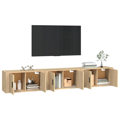 Wall-mounted TV Cabinet Set 80x34.5x40 cm 3 pcs Sonoma oak