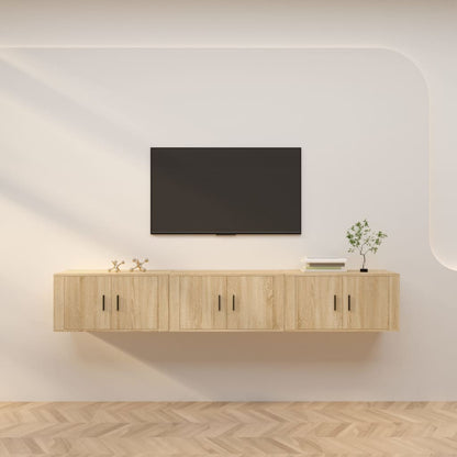 Wall-mounted TV Cabinet Set 80x34.5x40 cm 3 pcs Sonoma oak