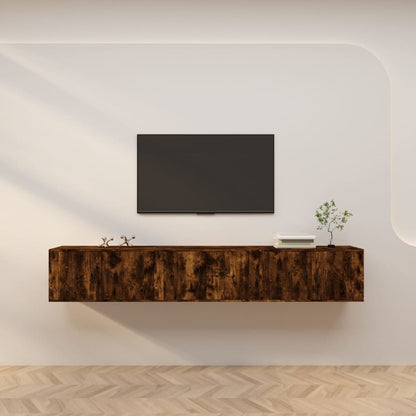 Wall-mounted TV Cabinet Set 80x34.5x40 cm 3 pcs Smoked oak