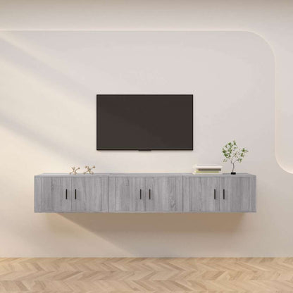 Wall-mounted TV Cabinet Set 80x34.5x40 cm 3 pcs Grey sonoma