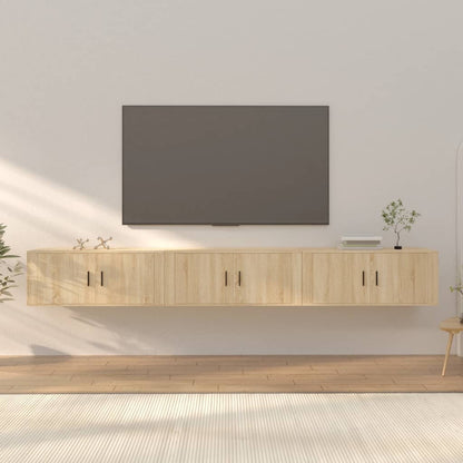 Wall-mounted TV Cabinet Set 100x34.5x40 cm 3 pcs Sonoma oak