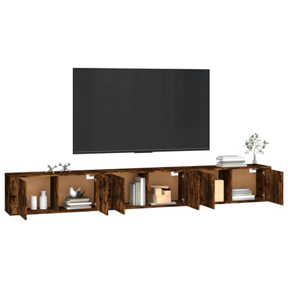 Wall-mounted TV Cabinet Set 100x34.5x40 cm 3 pcs Smoked oak