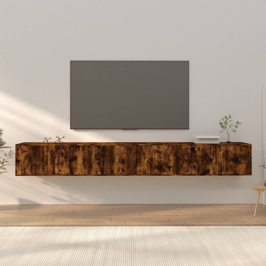 Wall-mounted TV Cabinet Set 100x34.5x40 cm 3 pcs Smoked oak