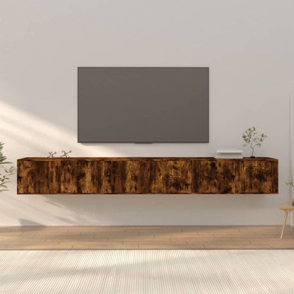 Wall-mounted TV Cabinet Set 100x34.5x40 cm 3 pcs Smoked oak