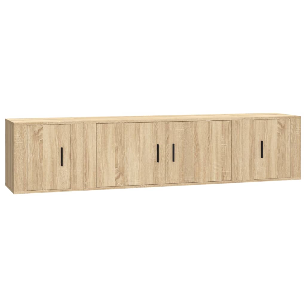 3 Piece TV Cabinet Set Engineered Wood Sonoma oak