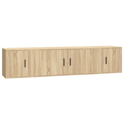 3 Piece TV Cabinet Set Engineered Wood Sonoma oak