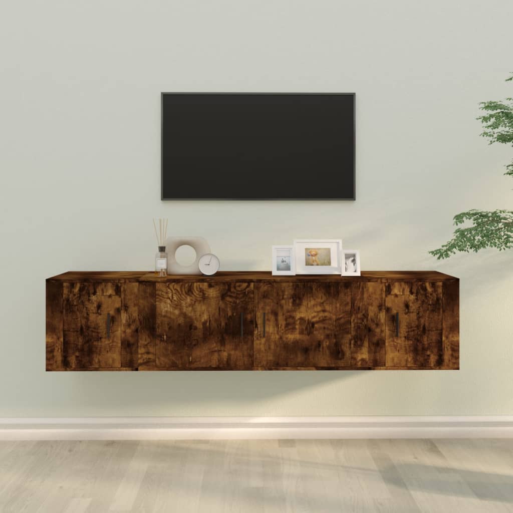 3 Piece TV Cabinet Set Engineered Wood Smoked oak