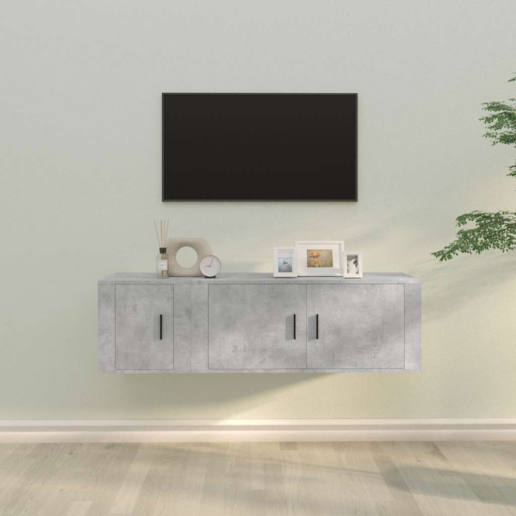 2 Piece TV Cabinet Set Engineered Wood Concrete grey