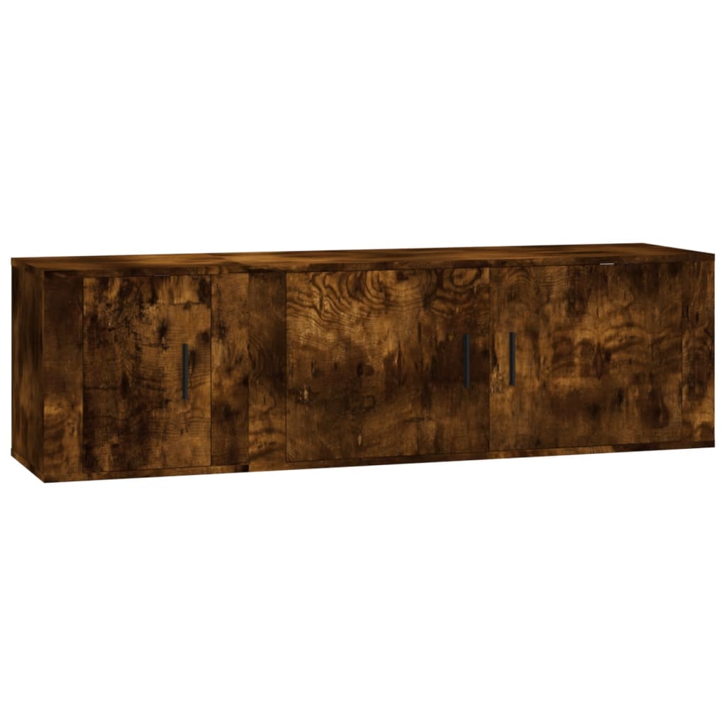 2 Piece TV Cabinet Set Engineered Wood Smoked oak