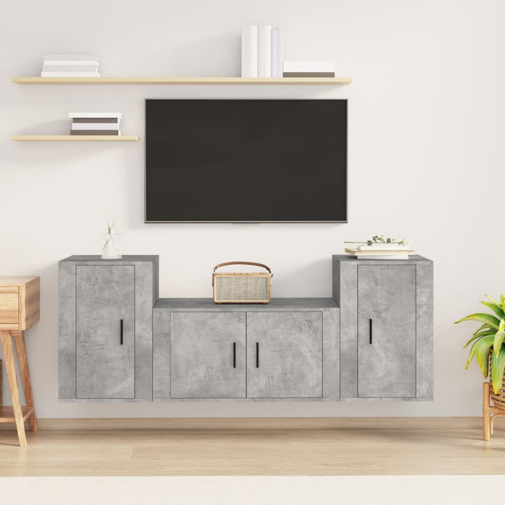 vidaXL 3 Piece TV Cabinet Set Engineered Wood