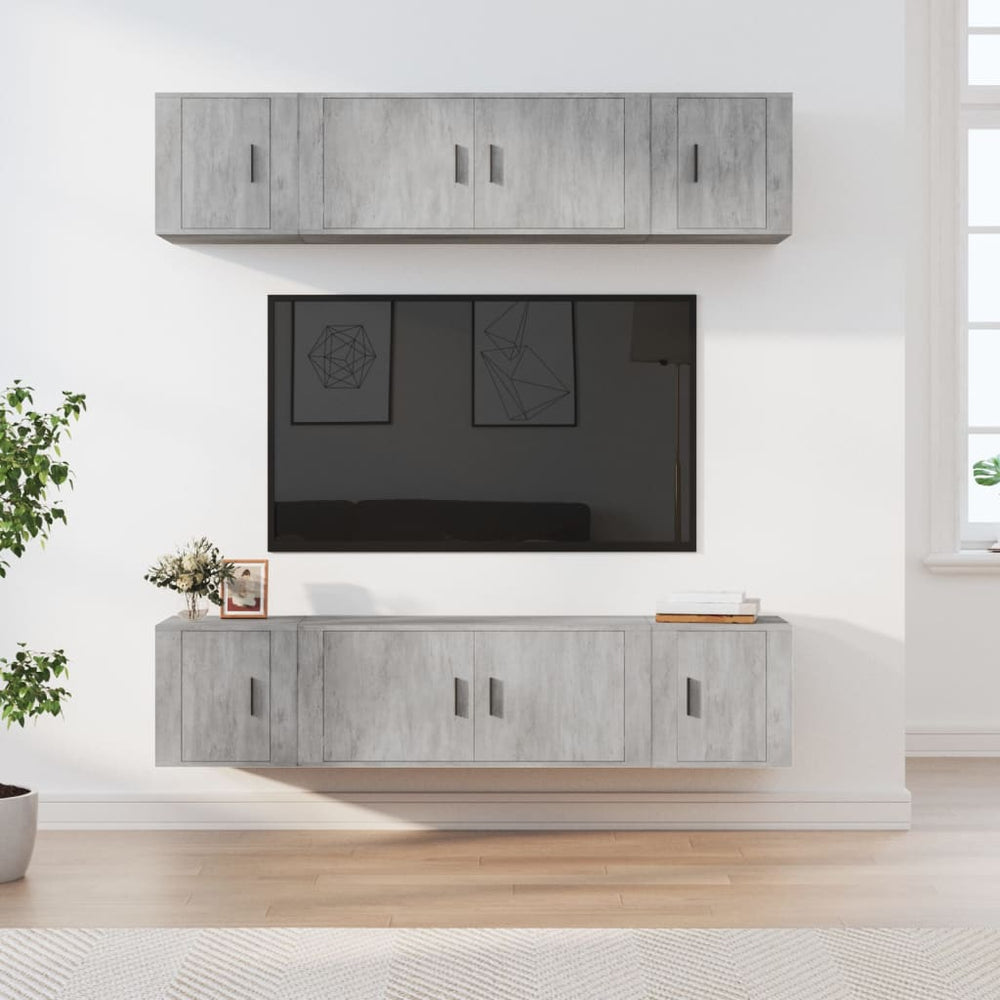 vidaXL 6 Piece TV Cabinet Set Engineered Wood