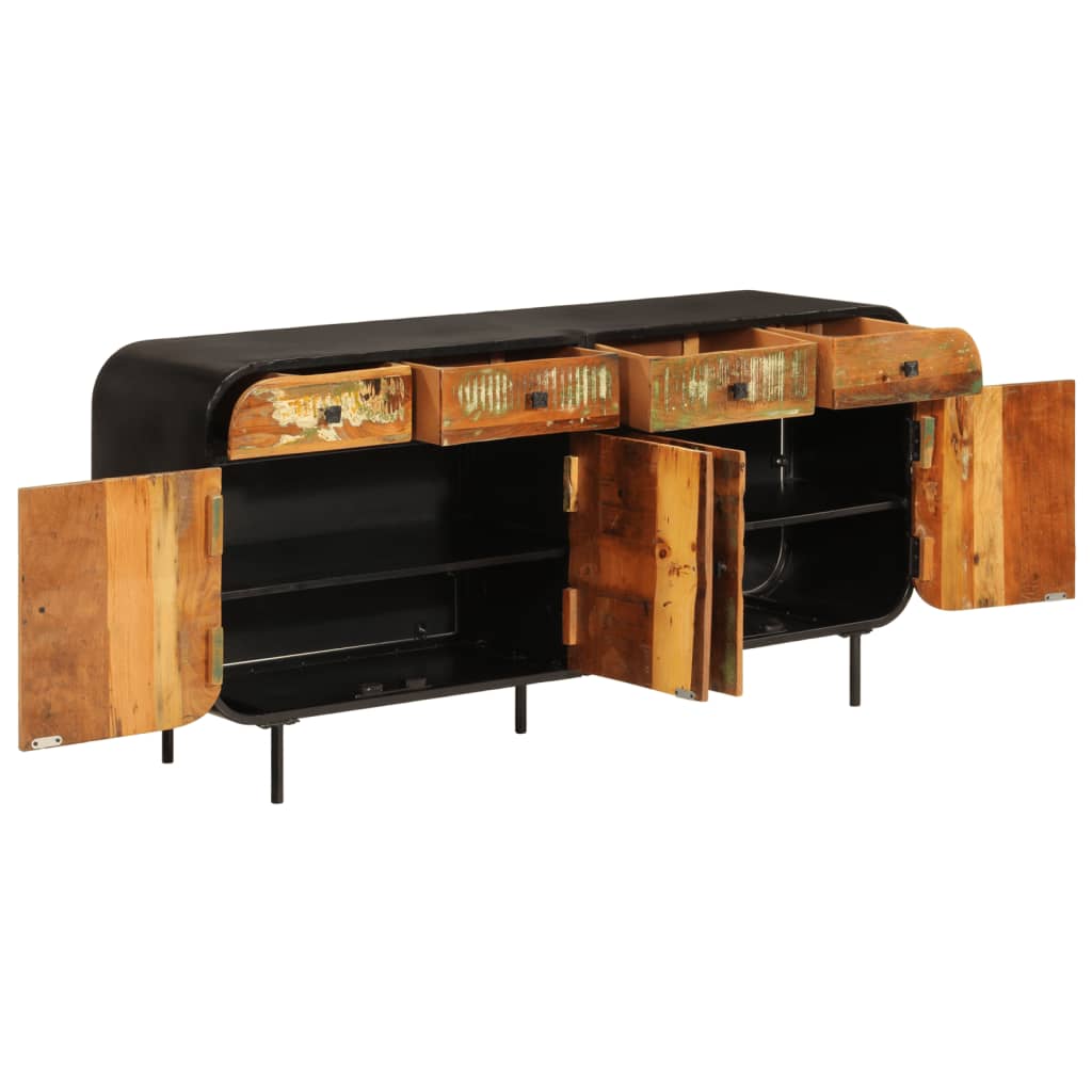 vidaXL Sideboard 140x35x70 cm Solid Wood Reclaimed and Metal 2