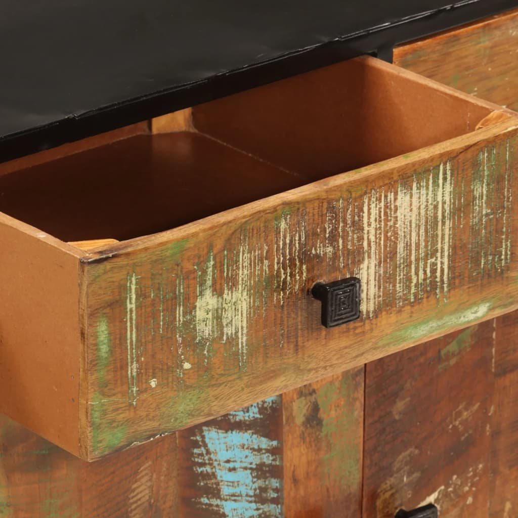 vidaXL Sideboard 140x35x70 cm Solid Wood Reclaimed and Metal 5