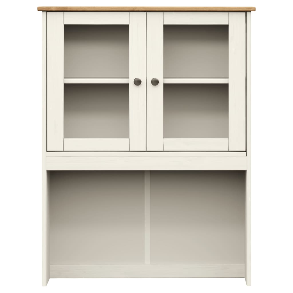 Highboard "VIGO" 78x40x175 cm Solid Wood Pine White With 2 doors