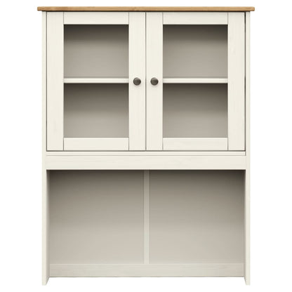 Highboard "VIGO" 78x40x175 cm Solid Wood Pine White With 2 doors