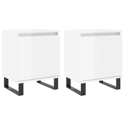 vidaXL Bedside Cabinets 2 pcs High Gloss White 40x30x50 cm Engineered Wood