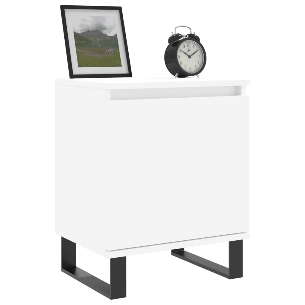 vidaXL Bedside Cabinets 2 pcs High Gloss White 40x30x50 cm Engineered Wood