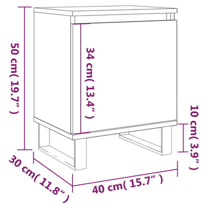 vidaXL Bedside Cabinets 2 pcs High Gloss White 40x30x50 cm Engineered Wood