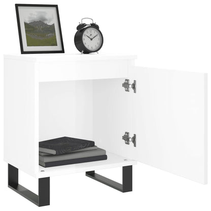 vidaXL Bedside Cabinets 2 pcs High Gloss White 40x30x50 cm Engineered Wood