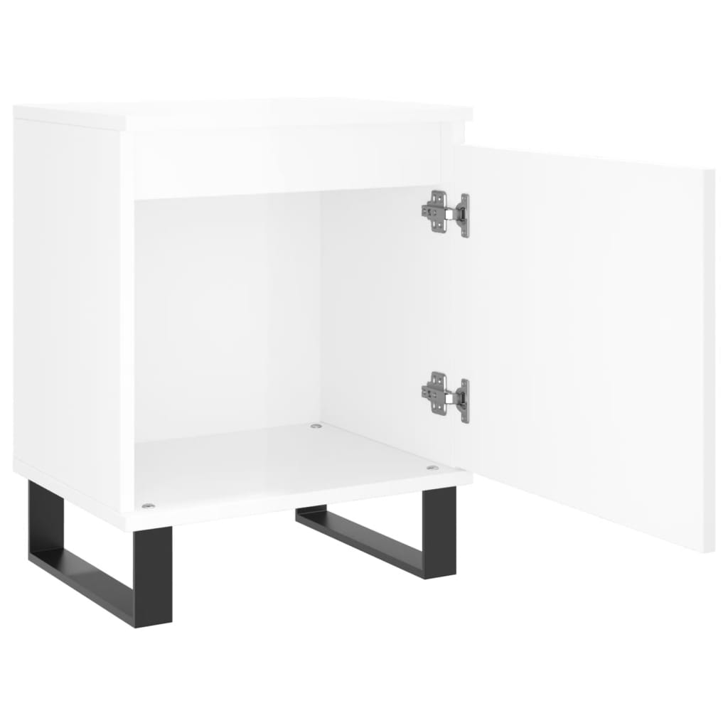 vidaXL Bedside Cabinets 2 pcs High Gloss White 40x30x50 cm Engineered Wood