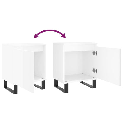 vidaXL Bedside Cabinets 2 pcs High Gloss White 40x30x50 cm Engineered Wood