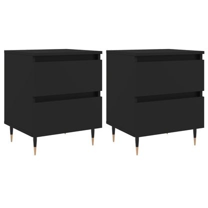 vidaXL Bedside Cabinets 2 pcs Black 40x35x50 cm Engineered Wood