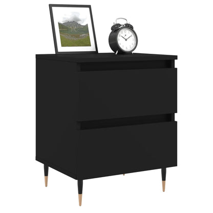 vidaXL Bedside Cabinets 2 pcs Black 40x35x50 cm Engineered Wood