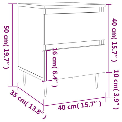 vidaXL Bedside Cabinets 2 pcs Black 40x35x50 cm Engineered Wood