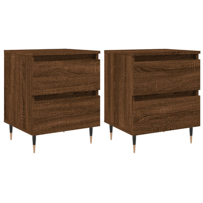 vidaXL Bedside Cabinets 2 pcs Brown Oak 40x35x50 cm Engineered Wood