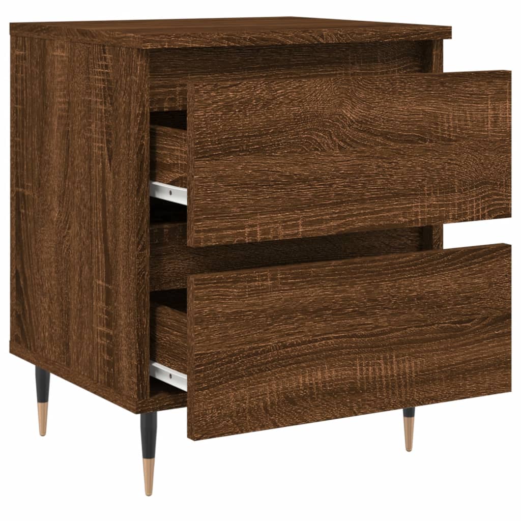 vidaXL Bedside Cabinets 2 pcs Brown Oak 40x35x50 cm Engineered Wood