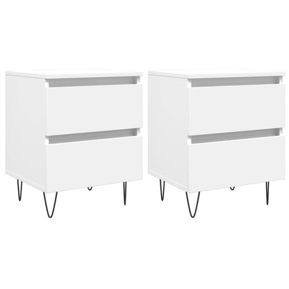 vidaXL Bedside Cabinets 2 pcs White 40x35x50 cm Engineered Wood