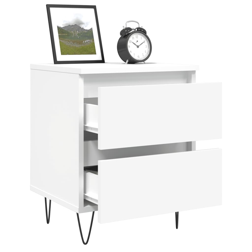 vidaXL Bedside Cabinets 2 pcs White 40x35x50 cm Engineered Wood