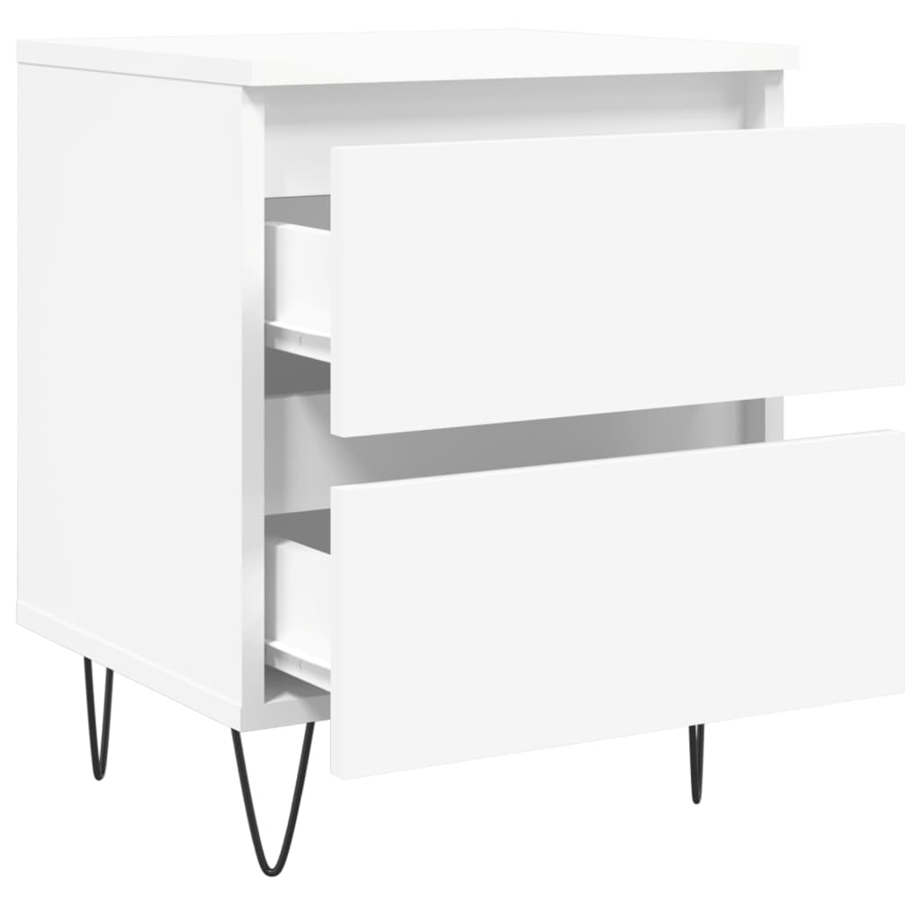 vidaXL Bedside Cabinets 2 pcs White 40x35x50 cm Engineered Wood