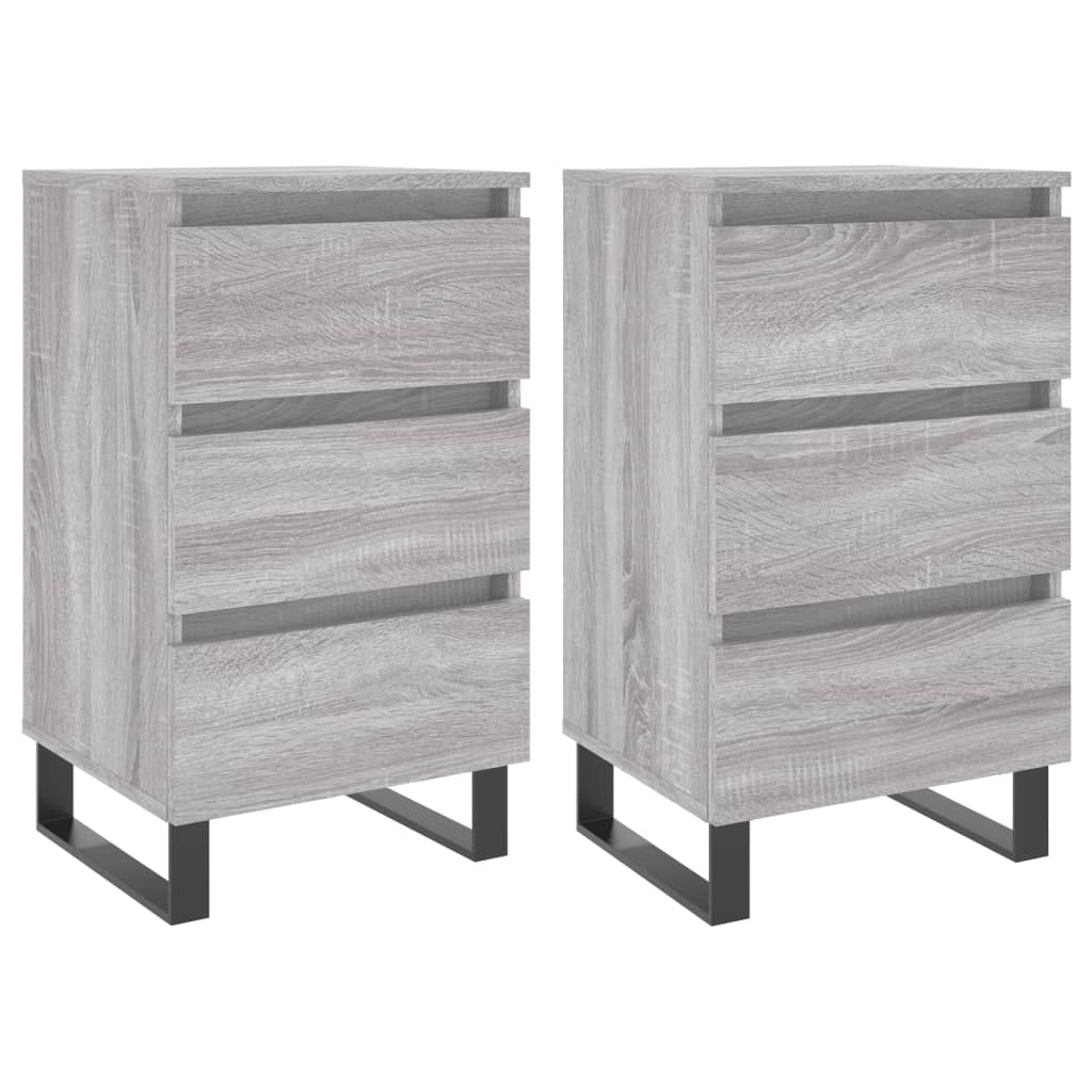 vidaXL Bedside Cabinets 2 pcs Grey Sonoma 40x35x69 cm Engineered Wood