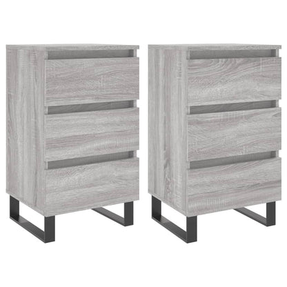 vidaXL Bedside Cabinets 2 pcs Grey Sonoma 40x35x69 cm Engineered Wood