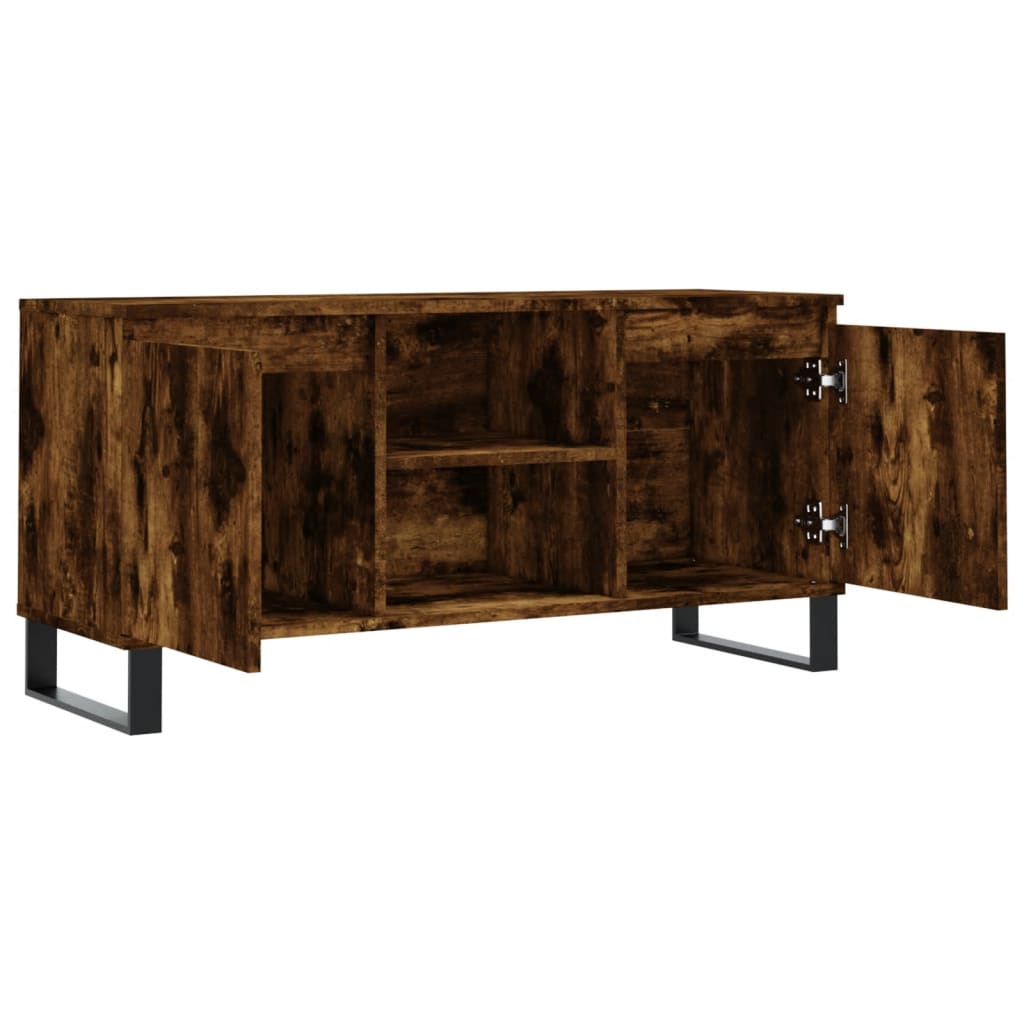 vidaXL TV Cabinet Smoked Oak 104x35x50 cm Engineered Wood