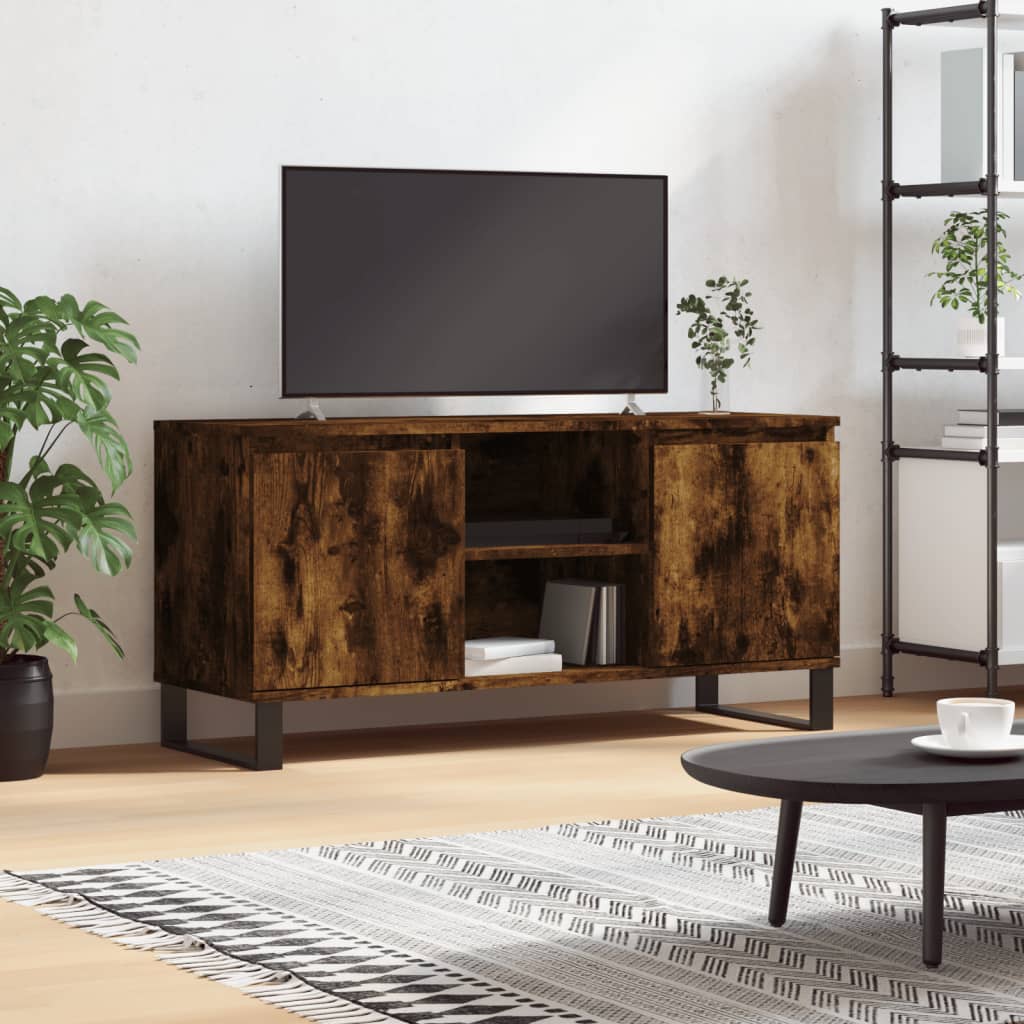 vidaXL TV Cabinet Smoked Oak 104x35x50 cm Engineered Wood