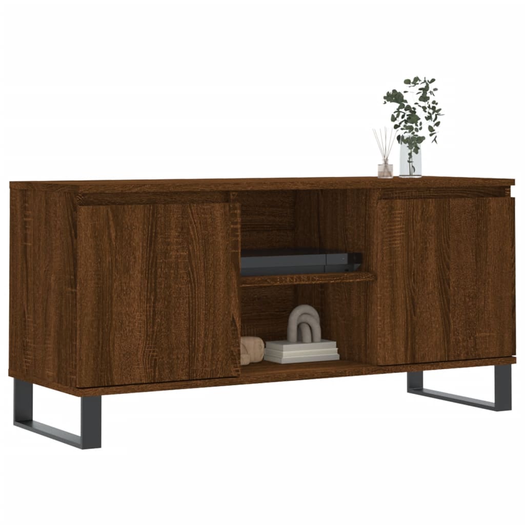 vidaXL TV Cabinet Brown Oak 104x35x50 cm Engineered Wood