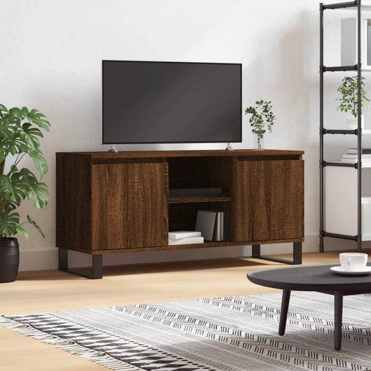 vidaXL TV Cabinet Brown Oak 104x35x50 cm Engineered Wood