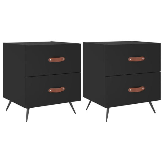 Bedside Cabinet 40x35x47,5 cm Engineered Wood Black