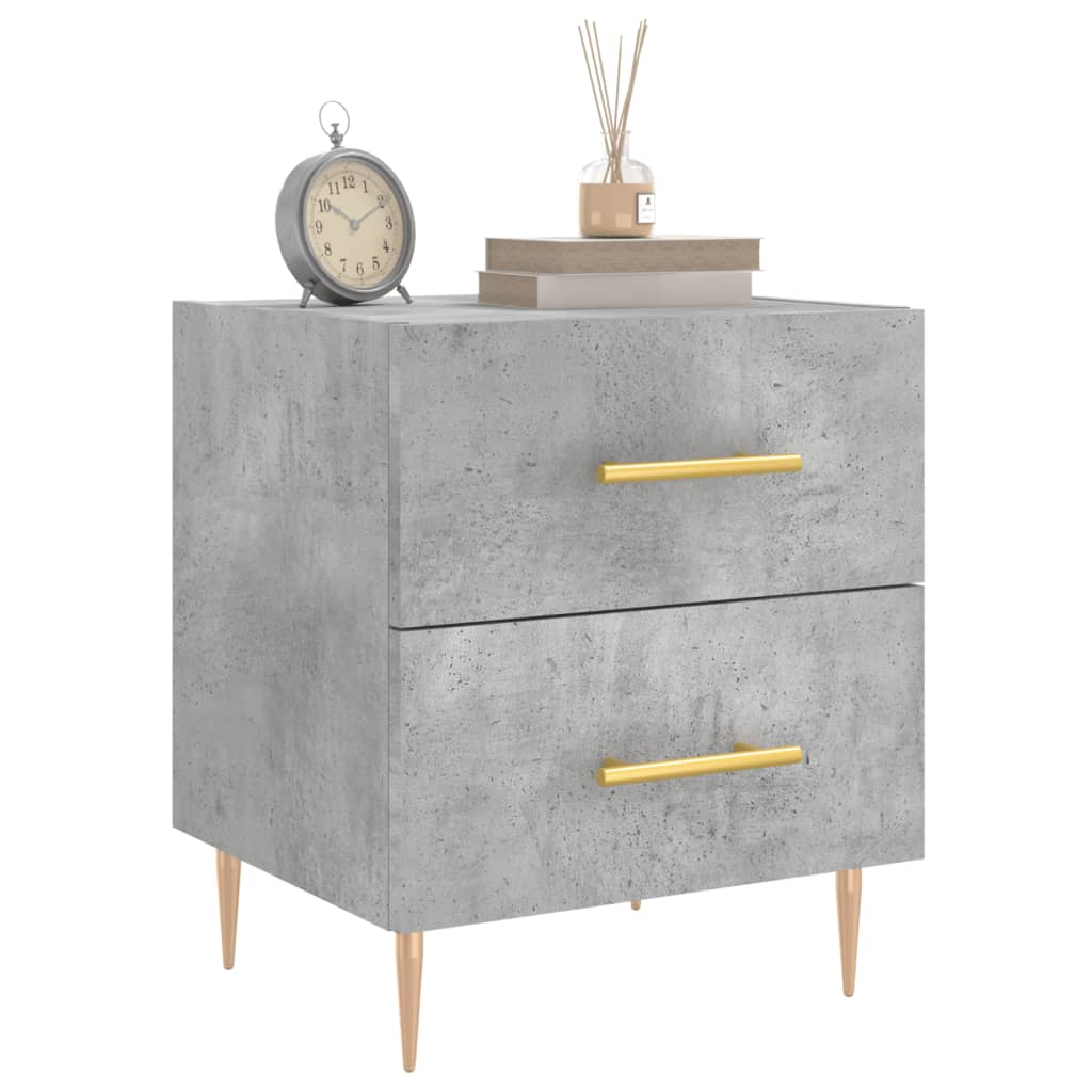 vidaXL Bedside Cabinets 2 pcs Concrete Grey 40x35x47.5 cm Engineered Wood