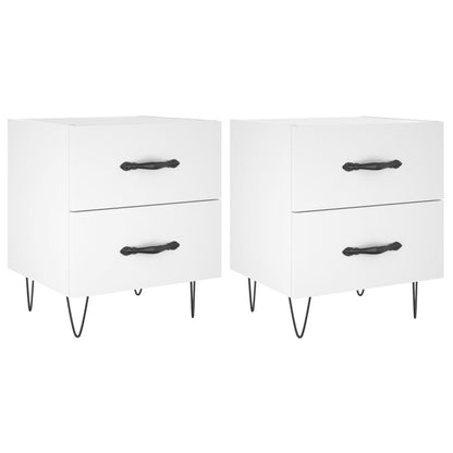 vidaXL Bedside Cabinets 2 pcs White 40x35x47.5 cm Engineered Wood